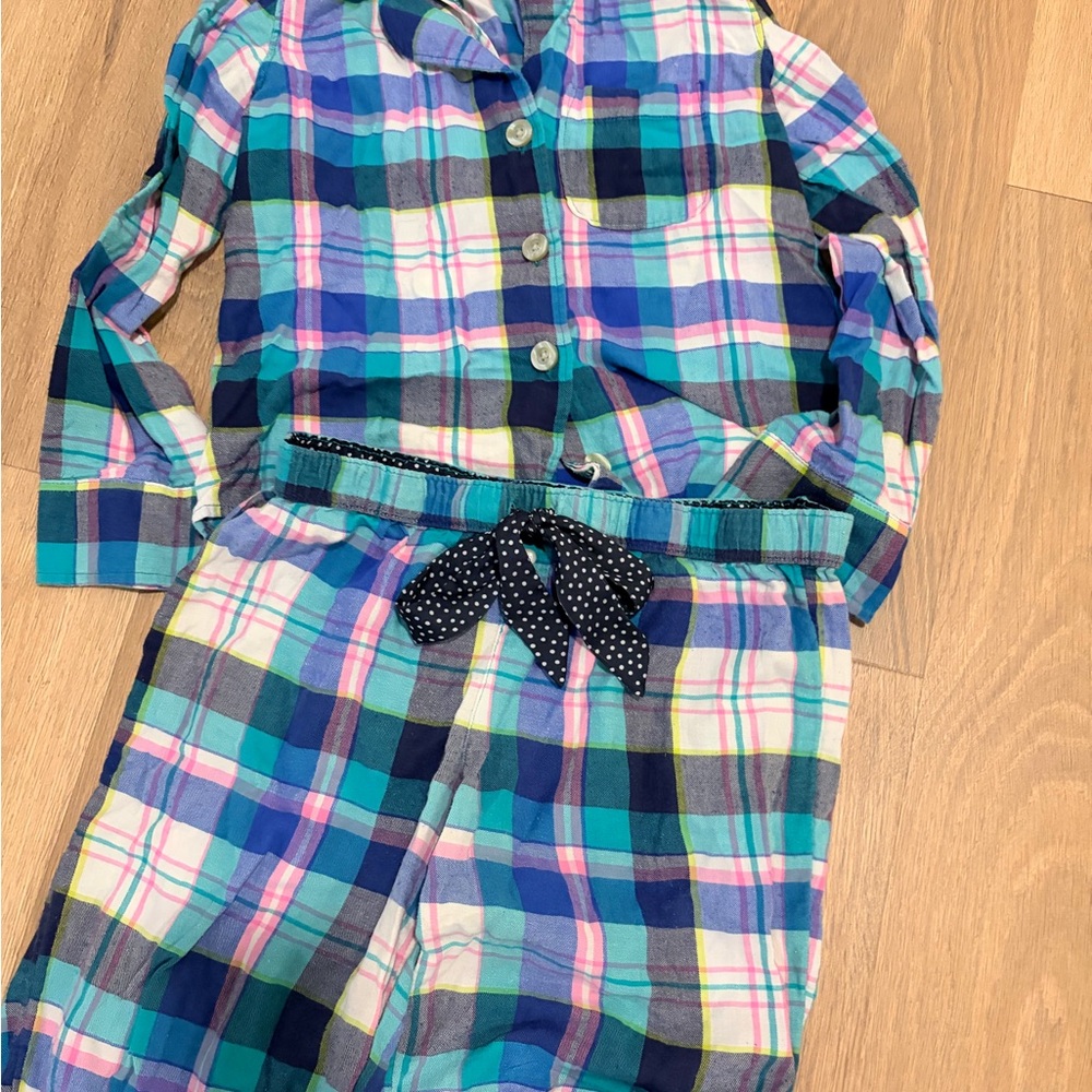 Plaid Pajama Set - Blue, Teal & Pink